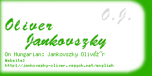 oliver jankovszky business card